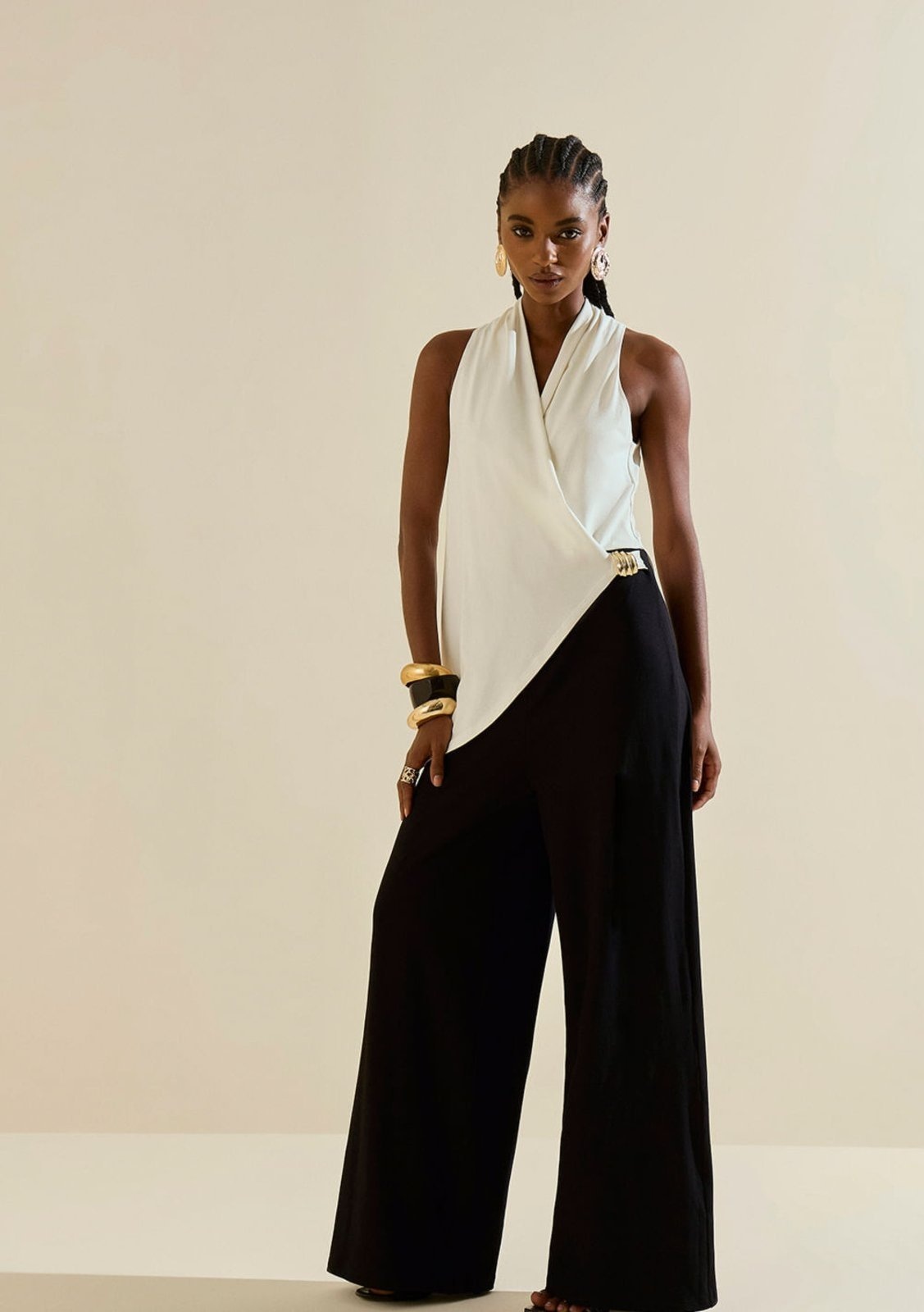 Imagem principal Macacão Morena Rosa Ajustado Decote V Sem Manga Longo Preto Morena Rosa preto rosa