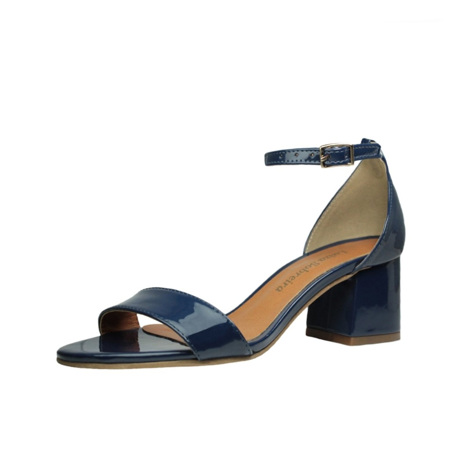 Imagem principal Sandália Salto Baixo Grosso Luiza Sobreira Verniz Mod. 2015 Luiza Sobreira azul marinho