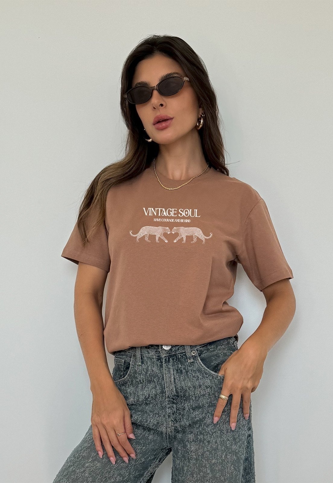 Imagem principal Camiseta Cianitas Estampa Vintage Soul Cianitas marrom