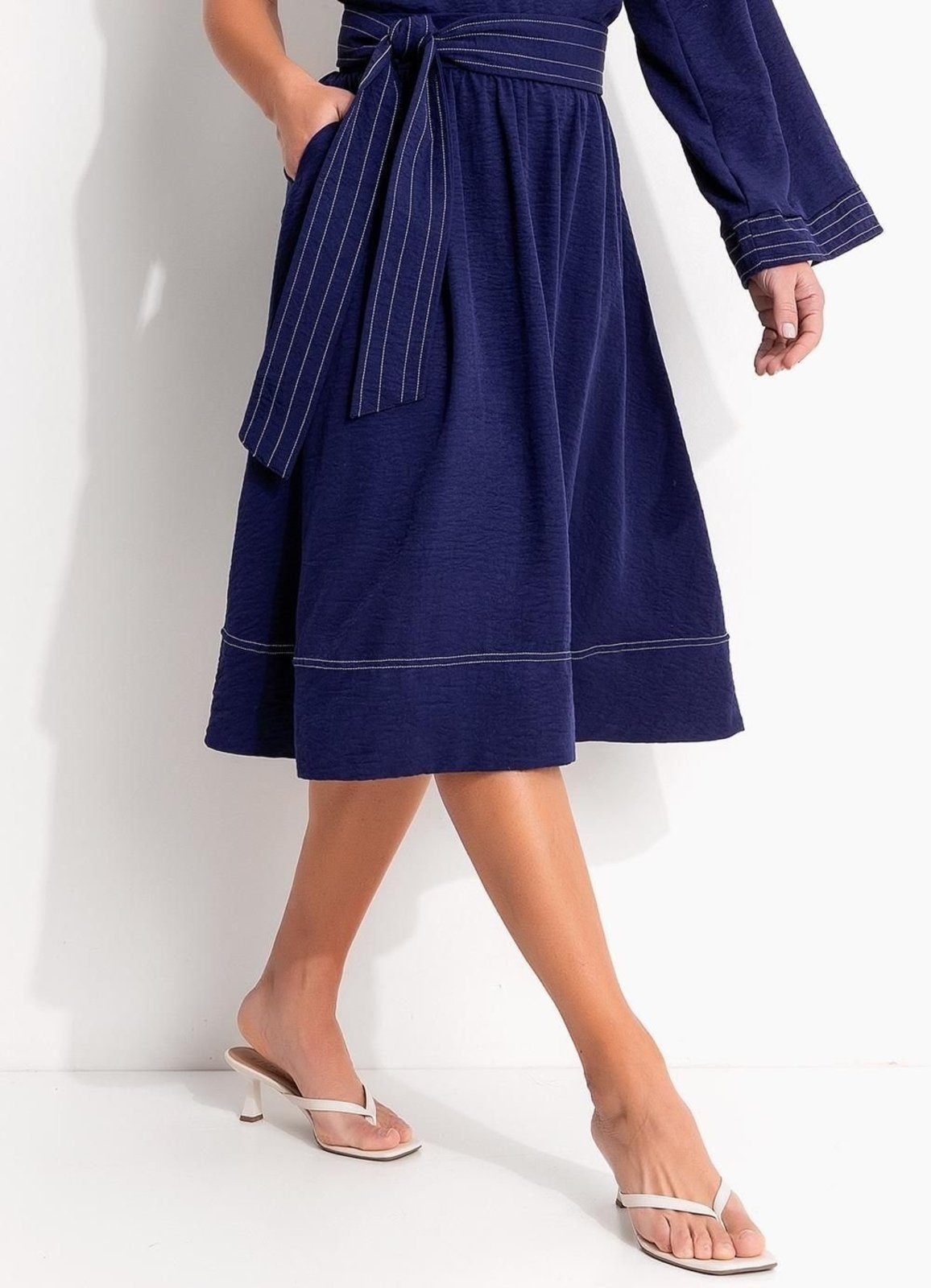 Imagem principal Saia Em Crepe Plano Quintess Quintess azul