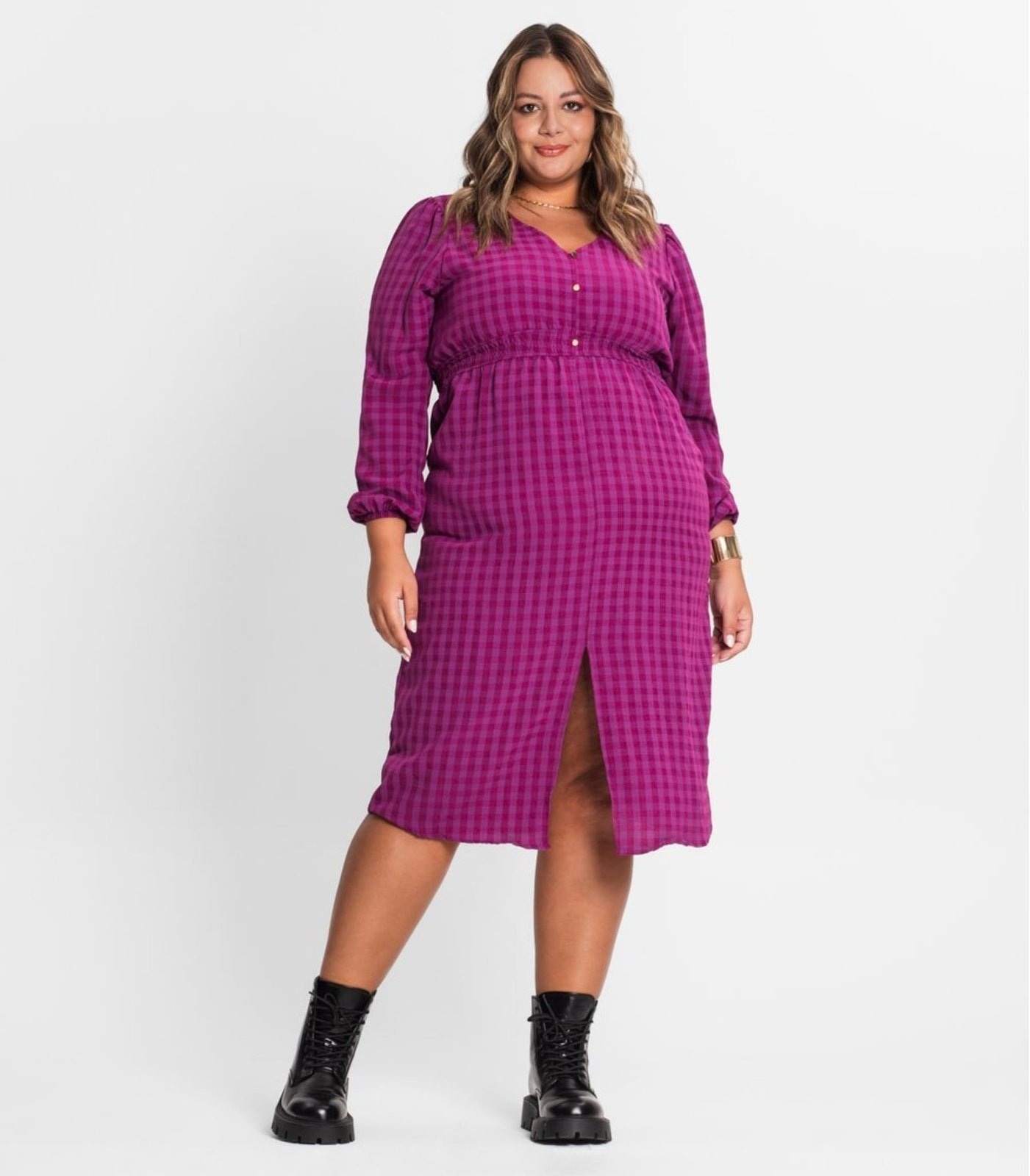 Imagem principal Vestido Plus Size Em Air Flow Secret Glam Secret Glam roxo