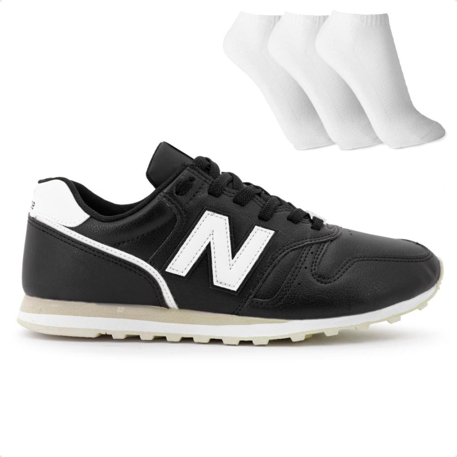 Imagem principal Tênis New Balance 373v2 Masculino + 3 Pares de Meias New Balance preto