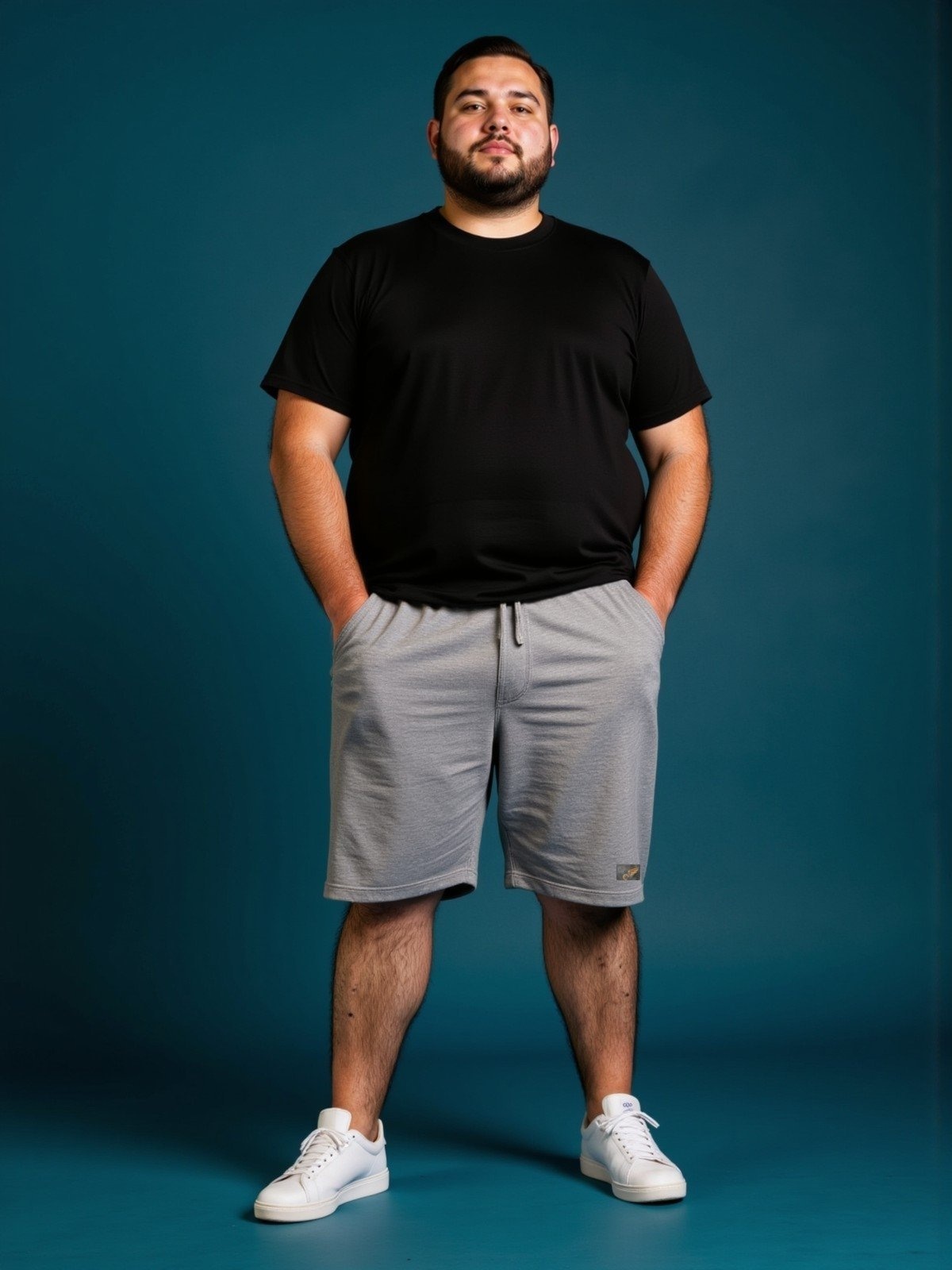 Imagem principal Bermuda de Moletom Plus Size Shorts de Tamanhos Grandes G1 G2 Debex cinza