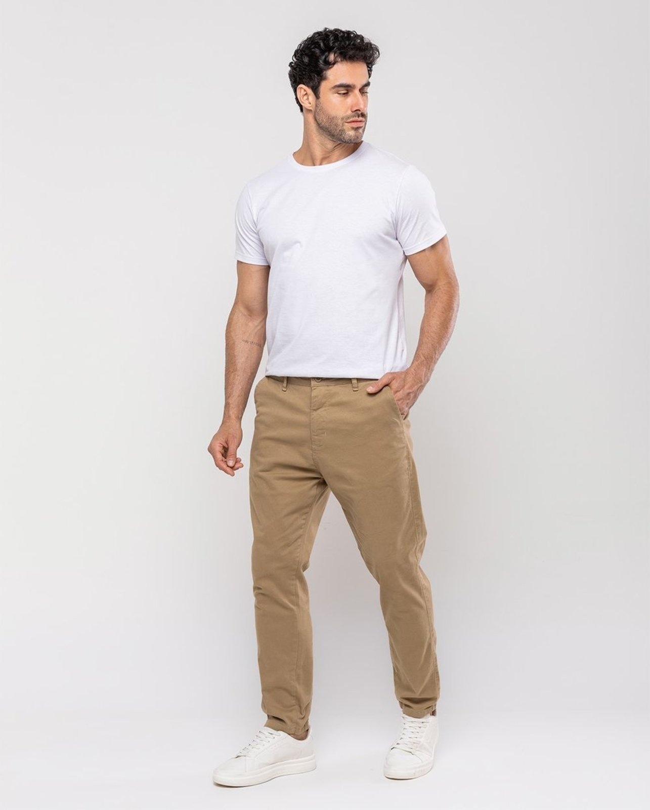 Imagem principal Calça Masculina Chino Cano Curto 11001 Capuccino Consciência marrom