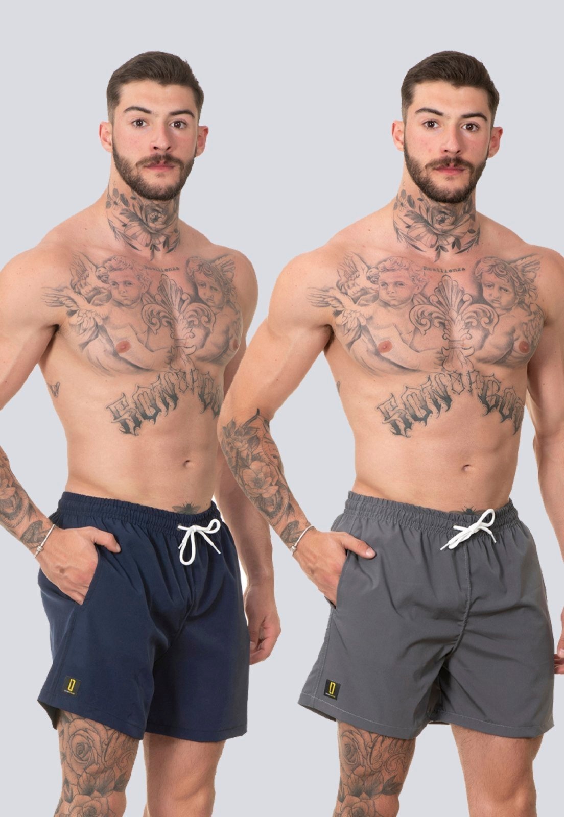 Imagem principal Kit 2 Short Masculino Bermuda Praia Básico Mauricinho Rf160 Cinza Lucas Lunny azul