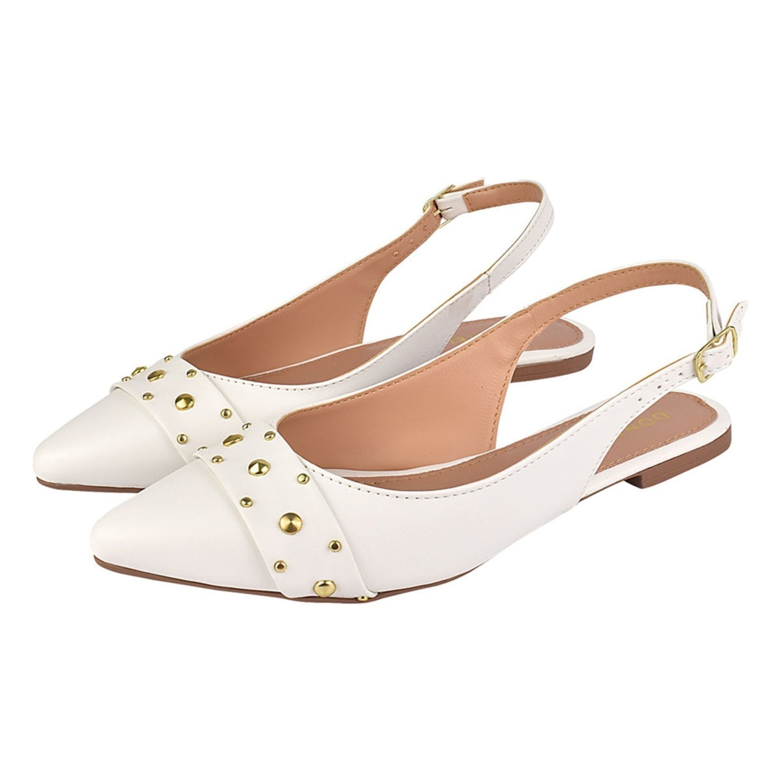 Imagem principal Sapatilha Feminina Bico Fino Mule Slingback CM Calçados Hotfix Monte Shoes branco