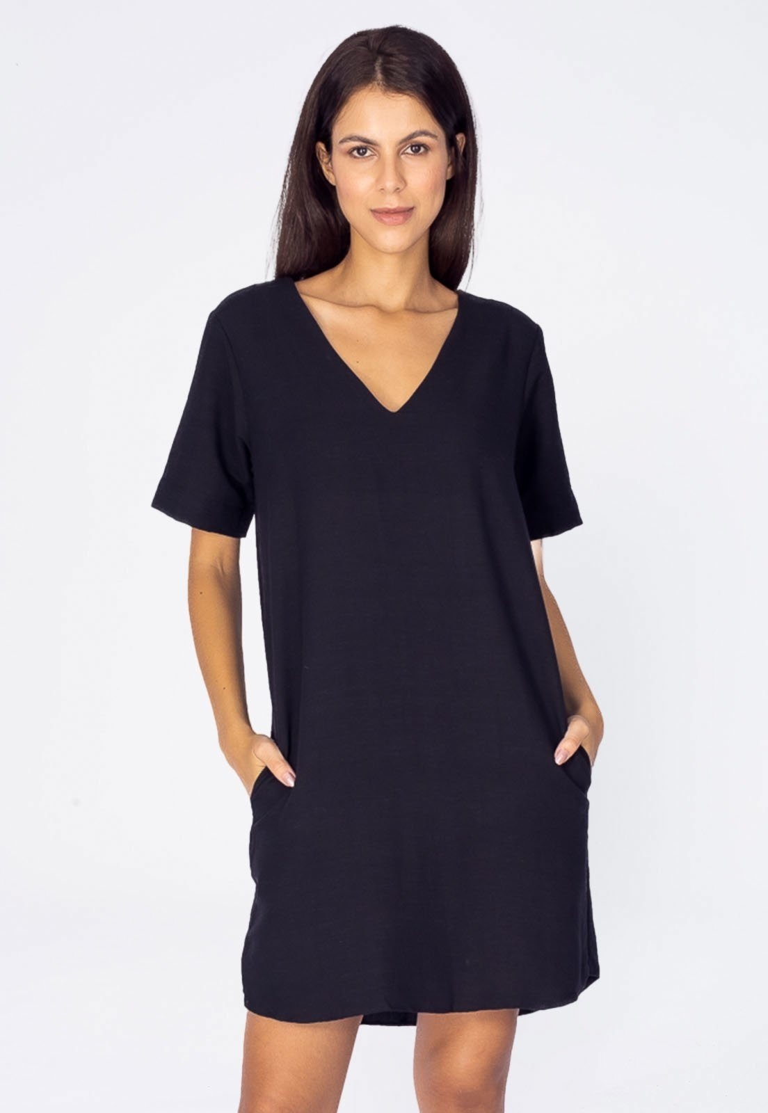 Imagem principal Vestido Amazonia Vital Chemise Curto Viscose Jabuti com Bolso Amazonia Vital preto