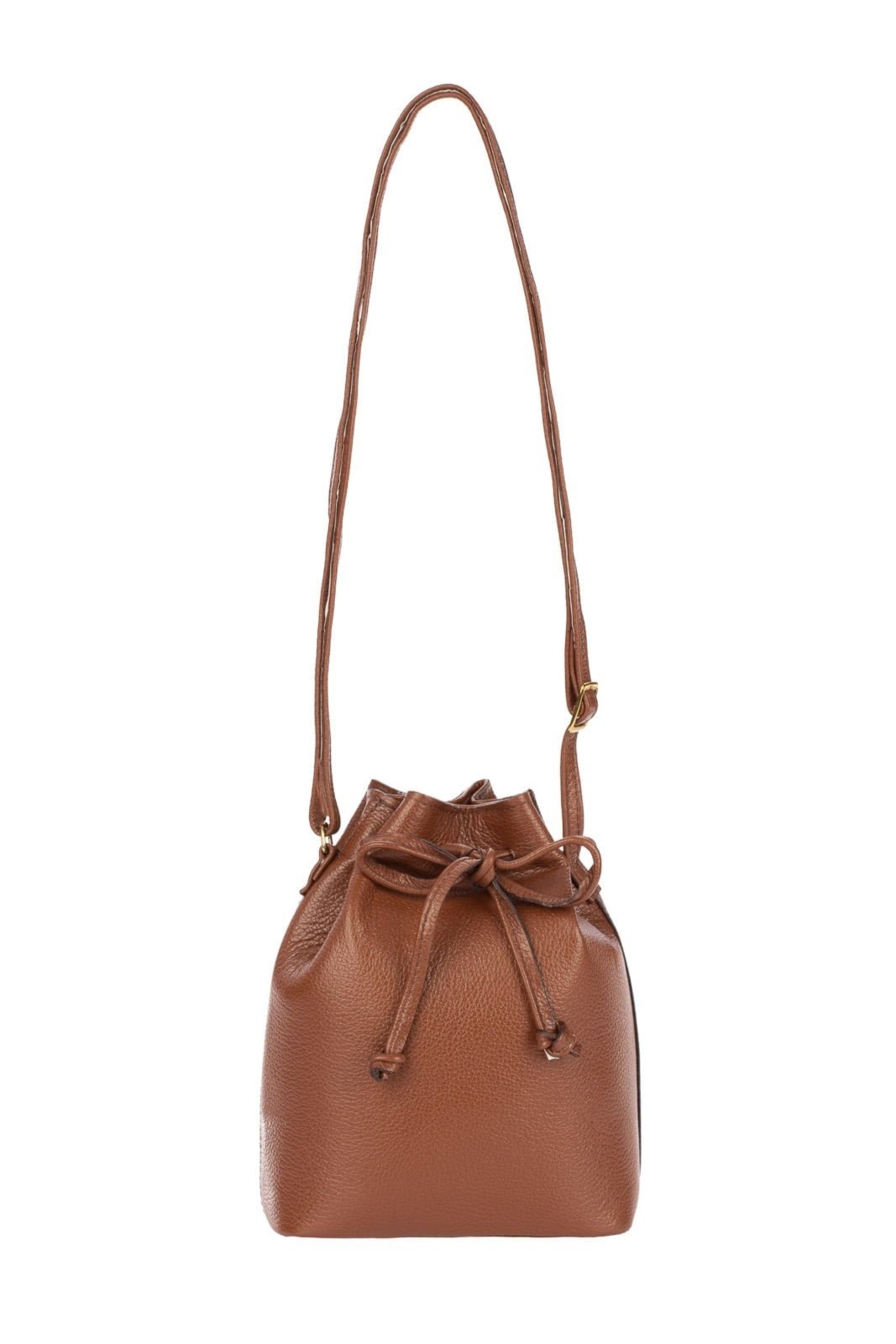 Imagem principal Mini bolsa saco em couro liso Nathy - Whisky Andrea Vinci vermelho