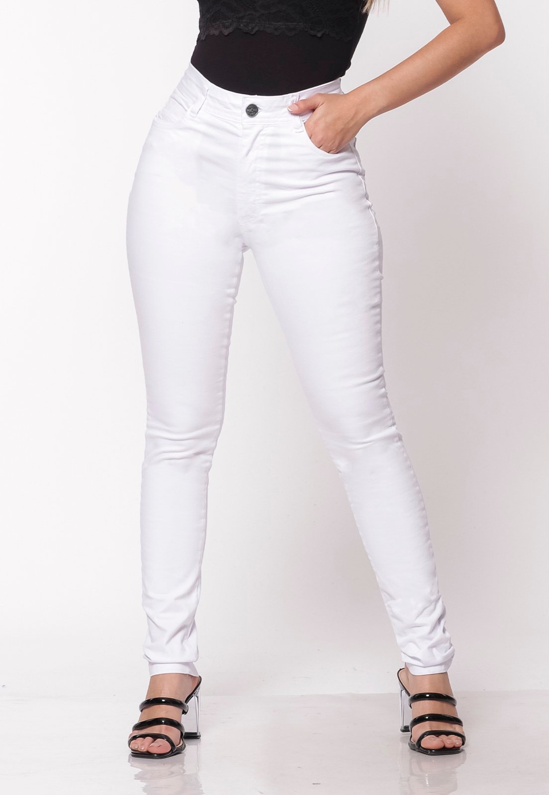 Imagem principal Calça Sarja Skinny Cintura Alta Conforto 7904 Branca Macaw branco