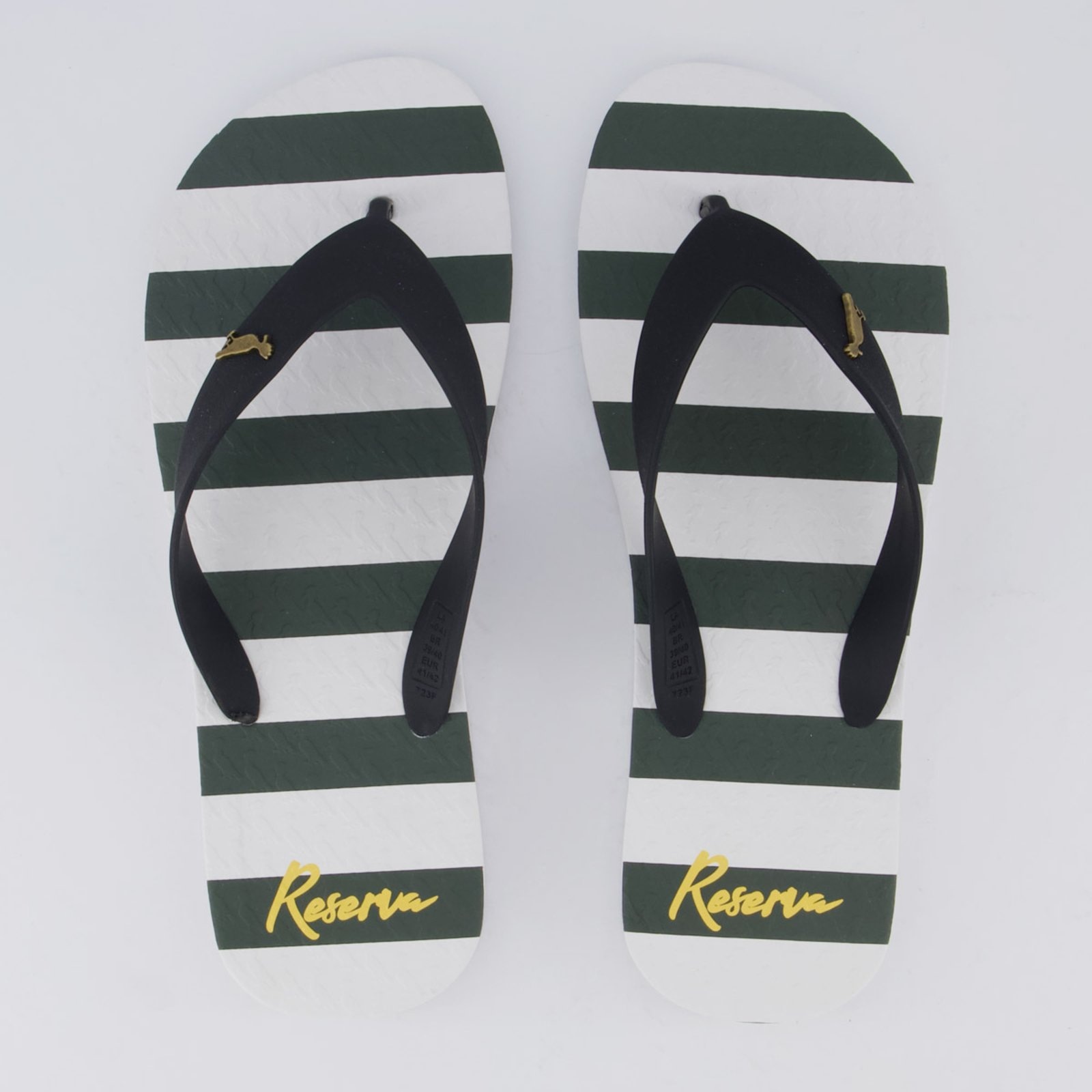 Imagem principal Chinelo Reserva Summer Stripes Verde e Branco Reserva branco verde