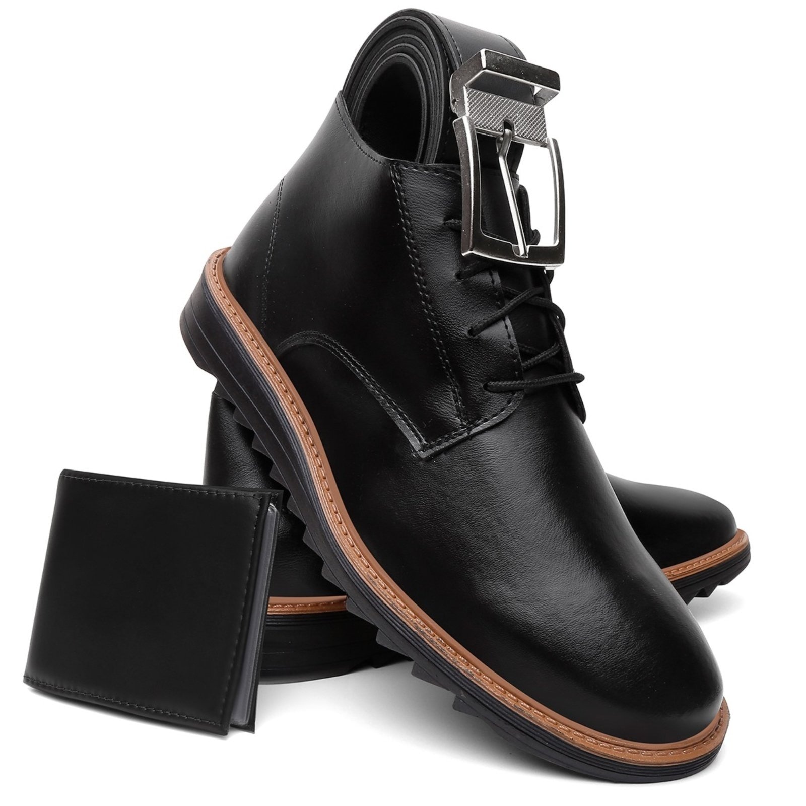 Imagem principal Kit Sapato Masculino A. Andrade Derby Casual Cano Baixo Brogue Conforto Tendência Anna Andrade preto