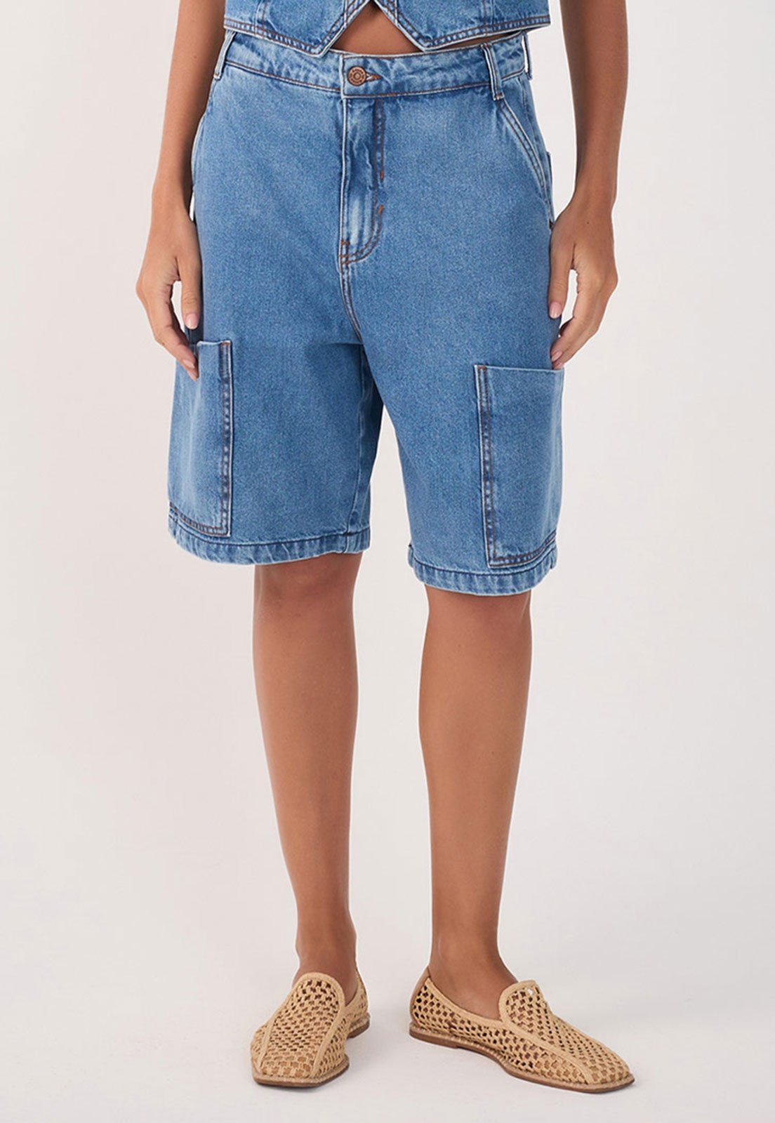 Imagem principal Bermuda Jeans Dress To Reta Pockets Dress to azul