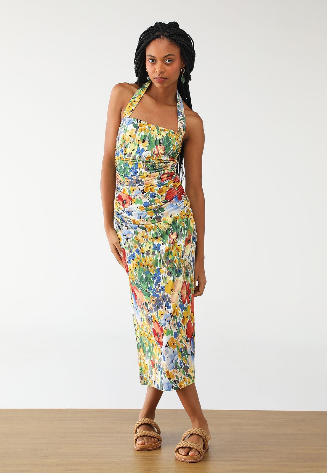 Imagem principal Vestido FARM Midi Camponesa Off-White FARM off-white white