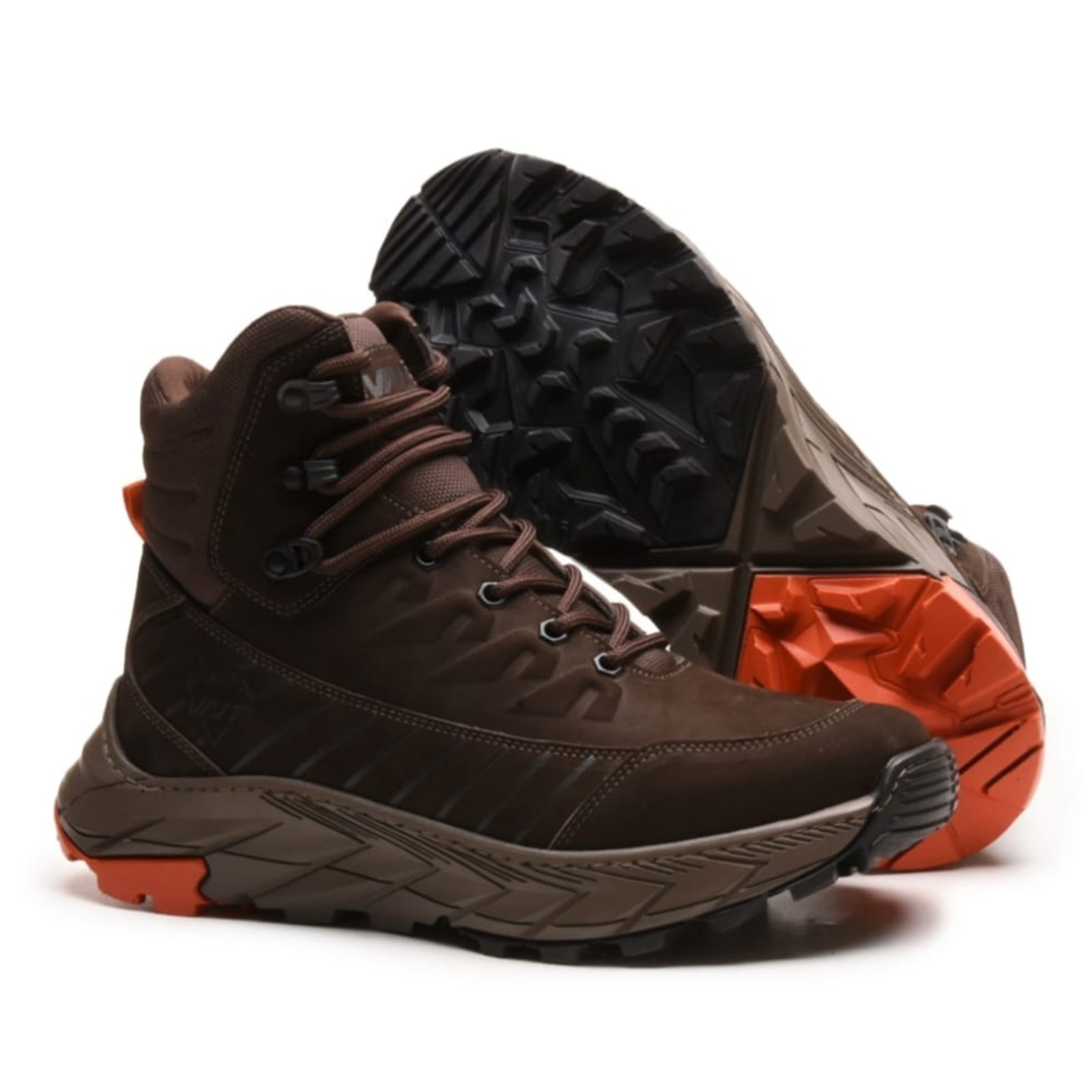 Imagem principal Coturno Adventure Masculino De Couro Sola Borracha Confortável Alta Qualidade CARMELO SHOES marrom