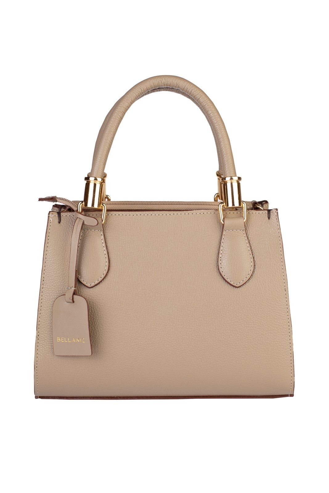 Imagem principal Bolsa Bellaniz Baú De Couro Liso Andressa - Amêndoa Bellaniz preto