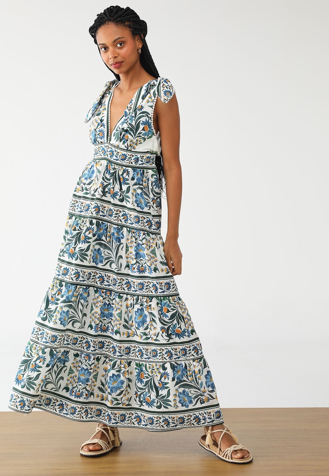 Imagem principal Vestido FARM Longo Marias Manoela Off-White FARM off-white white