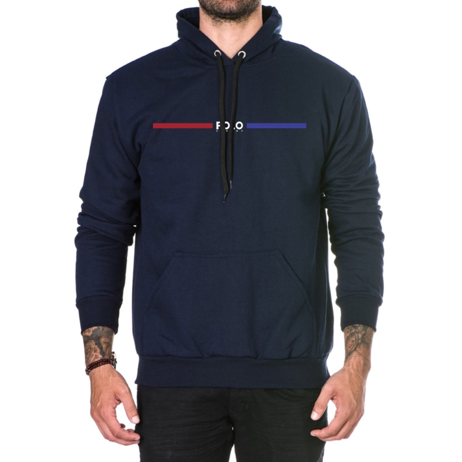 Imagem principal Blusa de Frio Moletom Inverno Com Capuz Unissex Marinho Footworks azul marinho