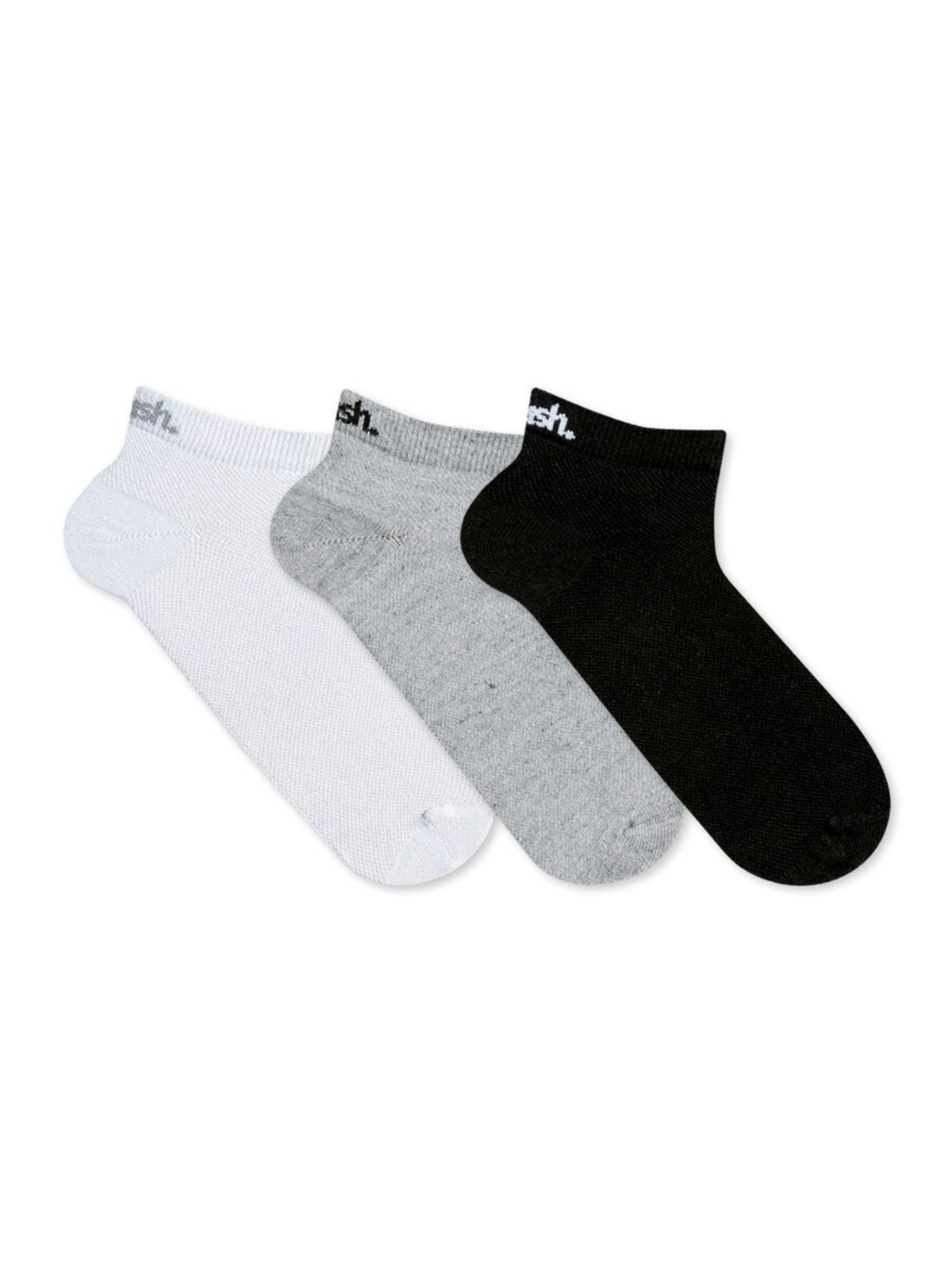 Imagem principal Kit com 3 Meias Cano Curto Mash 205.02 cinza MASH preto