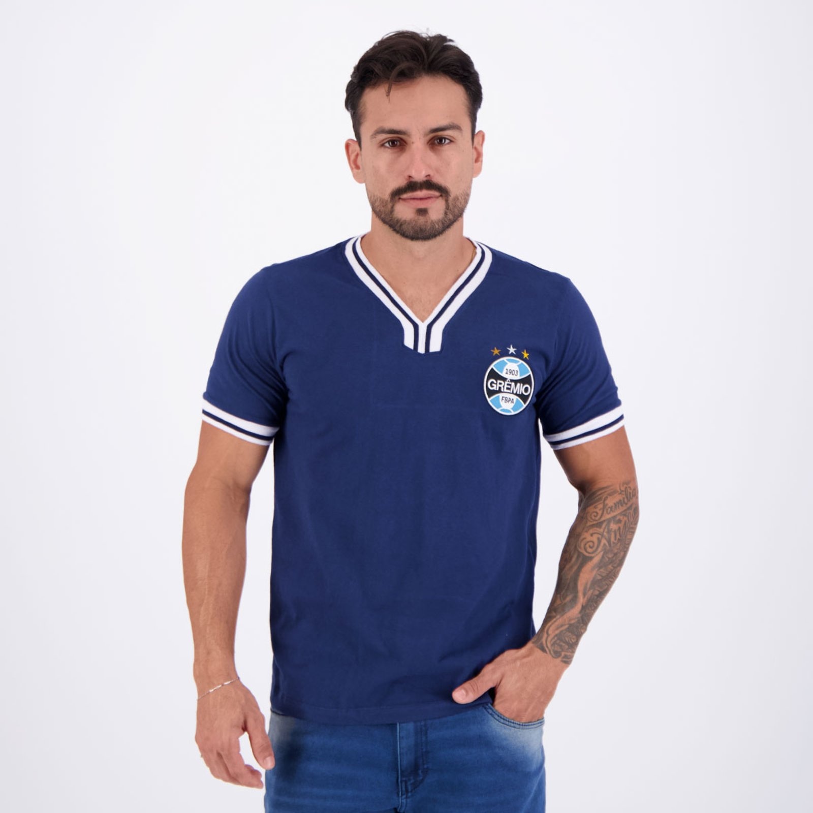Imagem principal Camisa Grêmio Vintage Marinho Retrômania azul marinho