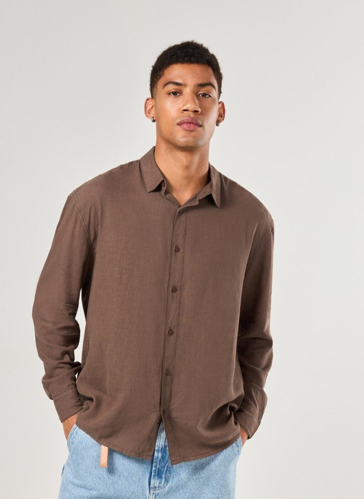 Imagem principal Camisa Comfort Manga Longa Linho Youcom marrom