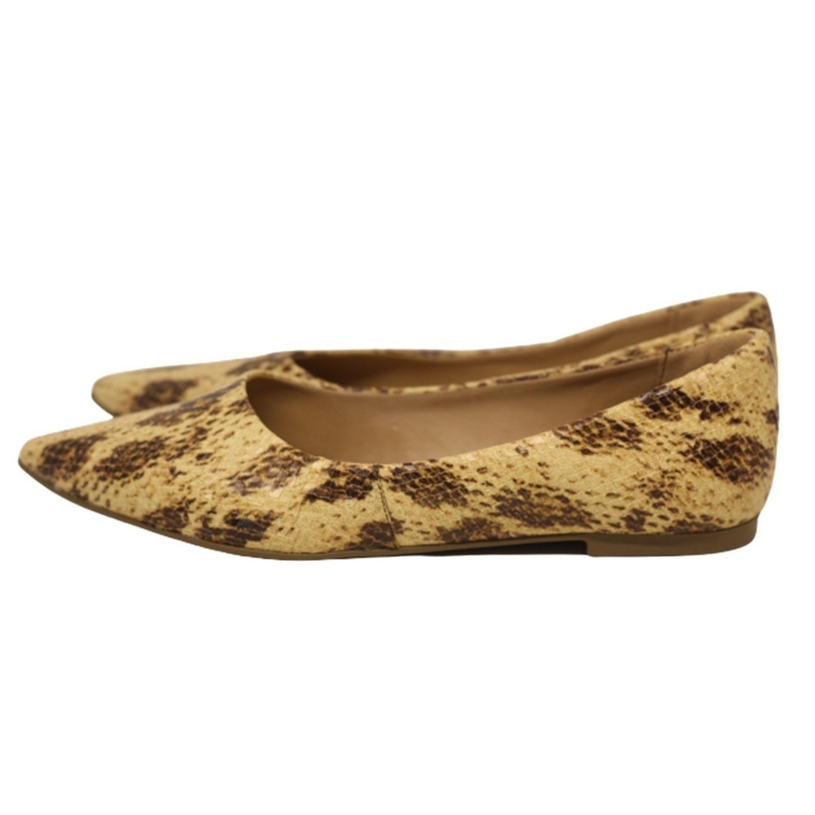 Imagem principal Sapatilha Feminina Bico Fino em Couro Salto Baixo Amarelo Com Spinelli marrom