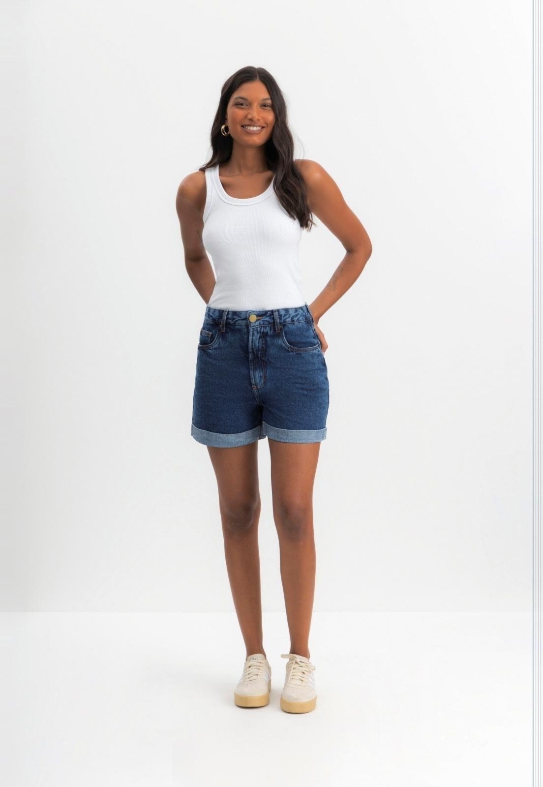 Imagem principal Shorts Jeans Feminino Essendi Jeans Escuro Essendi azul
