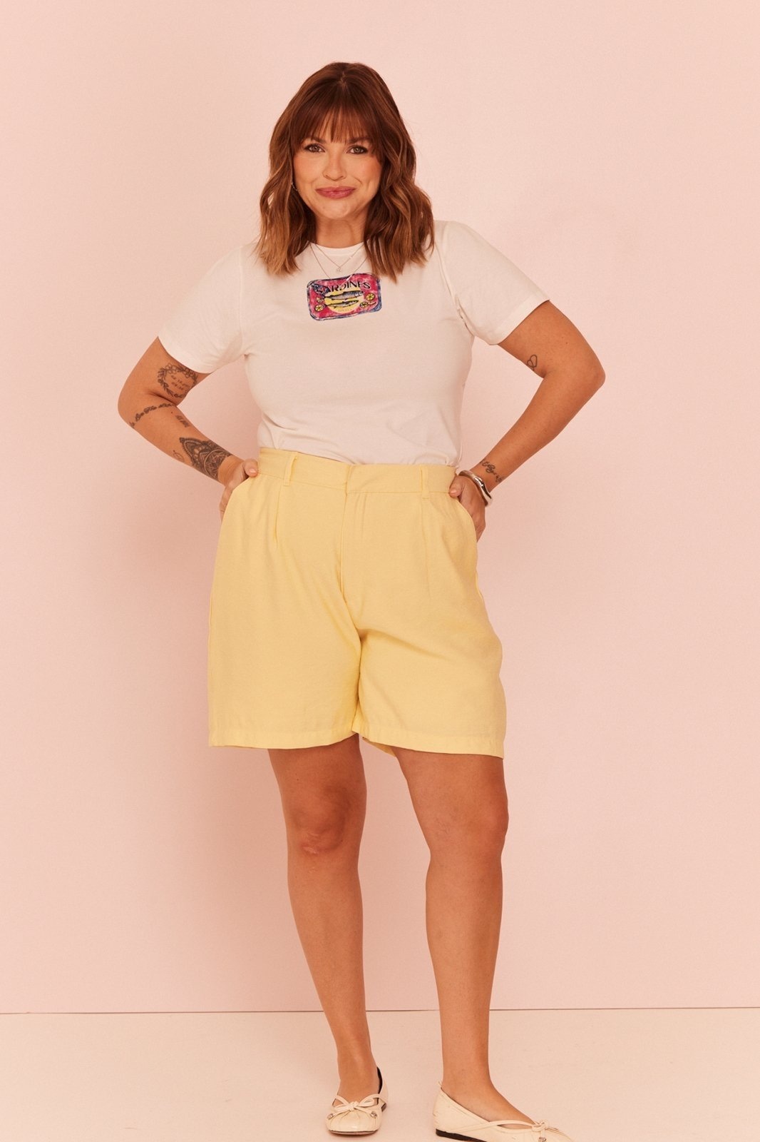 Imagem principal Shorts Alfaiataria In Love Julia In Love amarelo