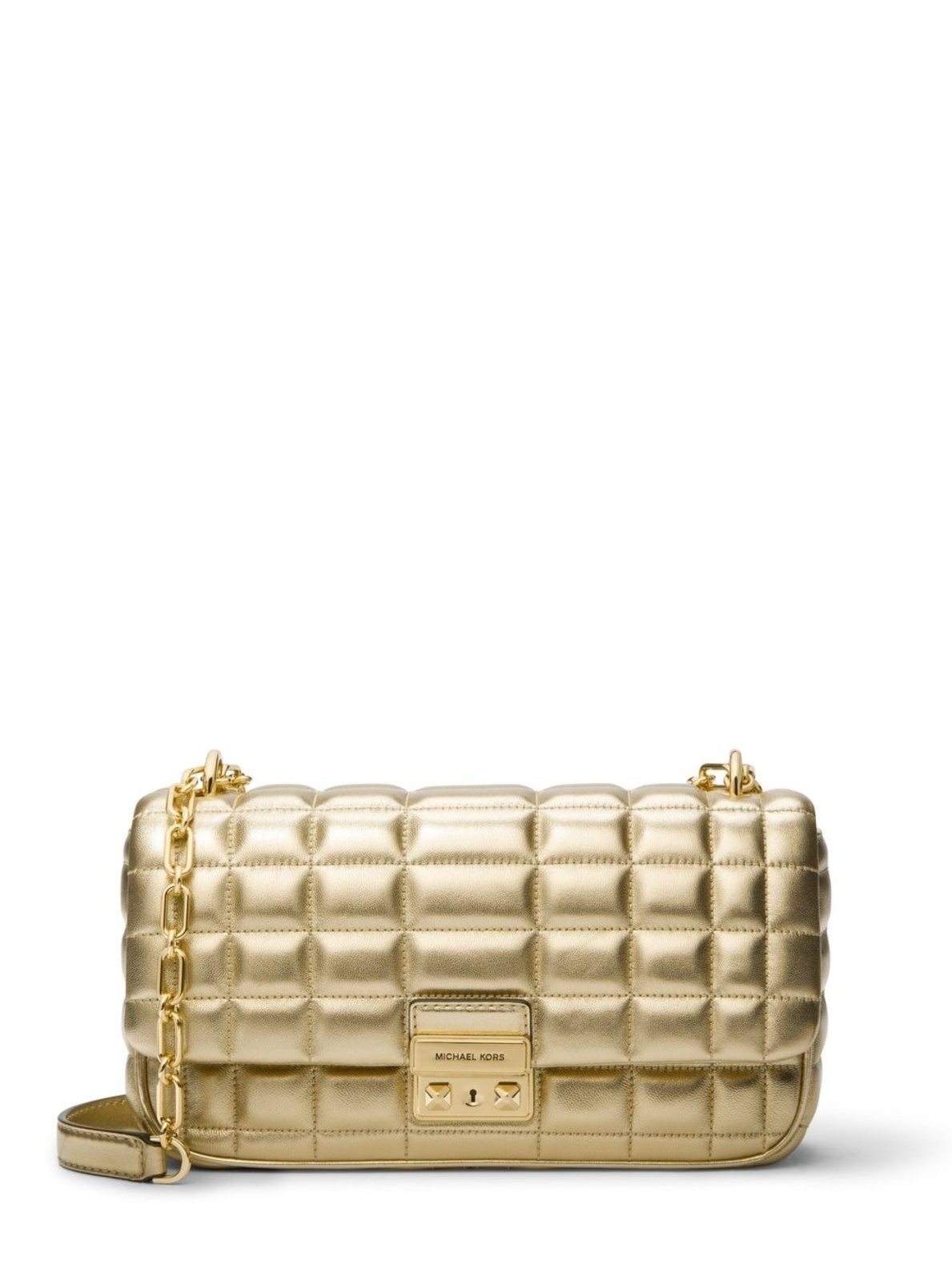 Imagem principal Bolsa De Ombro Tribeca Em Couro Metalizado 30R4G2RL7M740 Michael Kors dourado