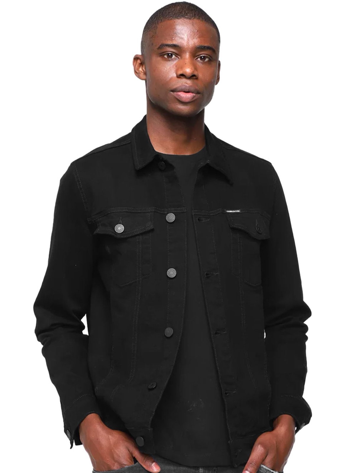 Imagem principal Jaqueta Calvin Klein Jeans Trucker Essential Infinite Black Preta Calvin Klein preto black