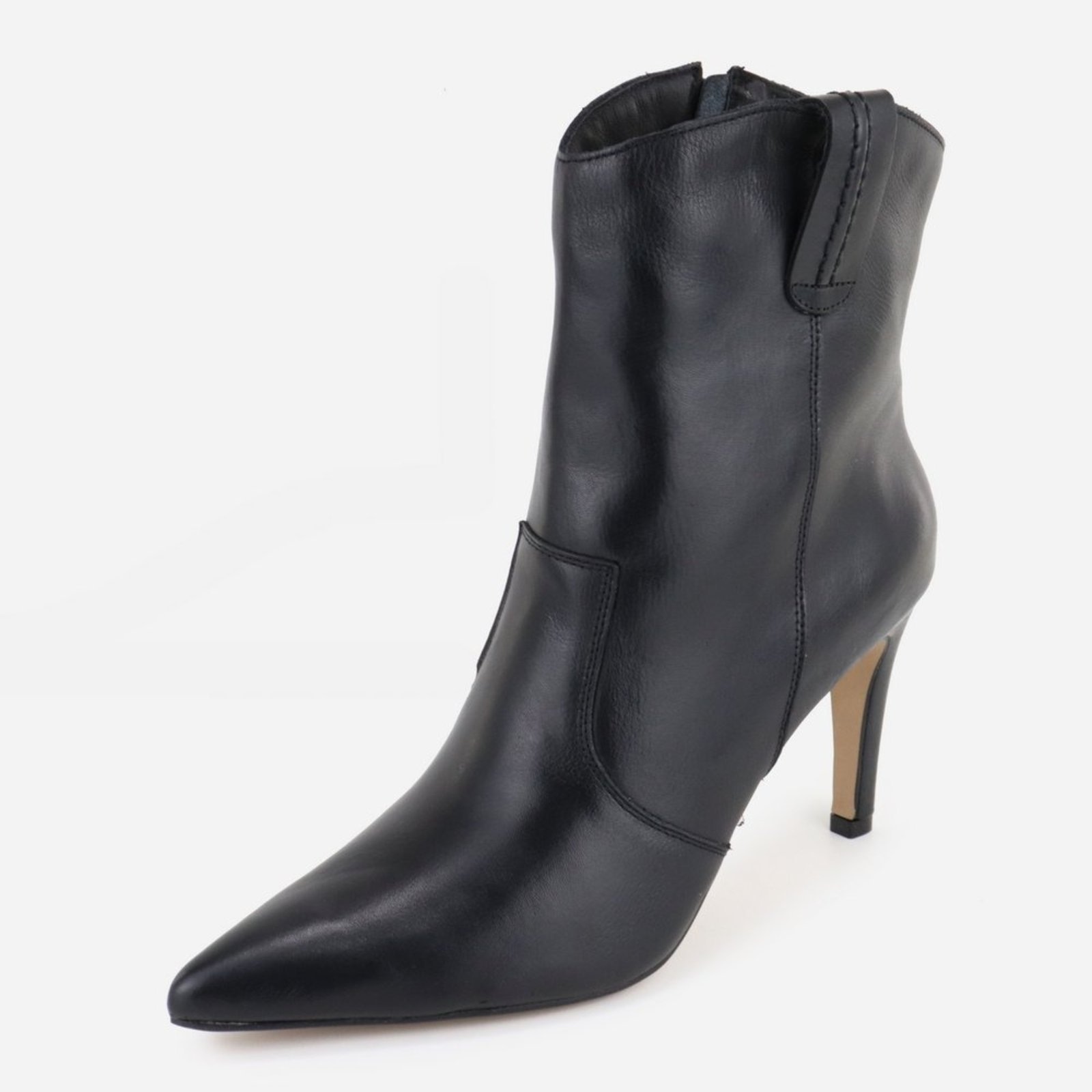 Imagem principal Bota Cano Médio Bico e Salto Fino Slim Alto Padrão em Couro Maria Paula MARIA PAULA preto