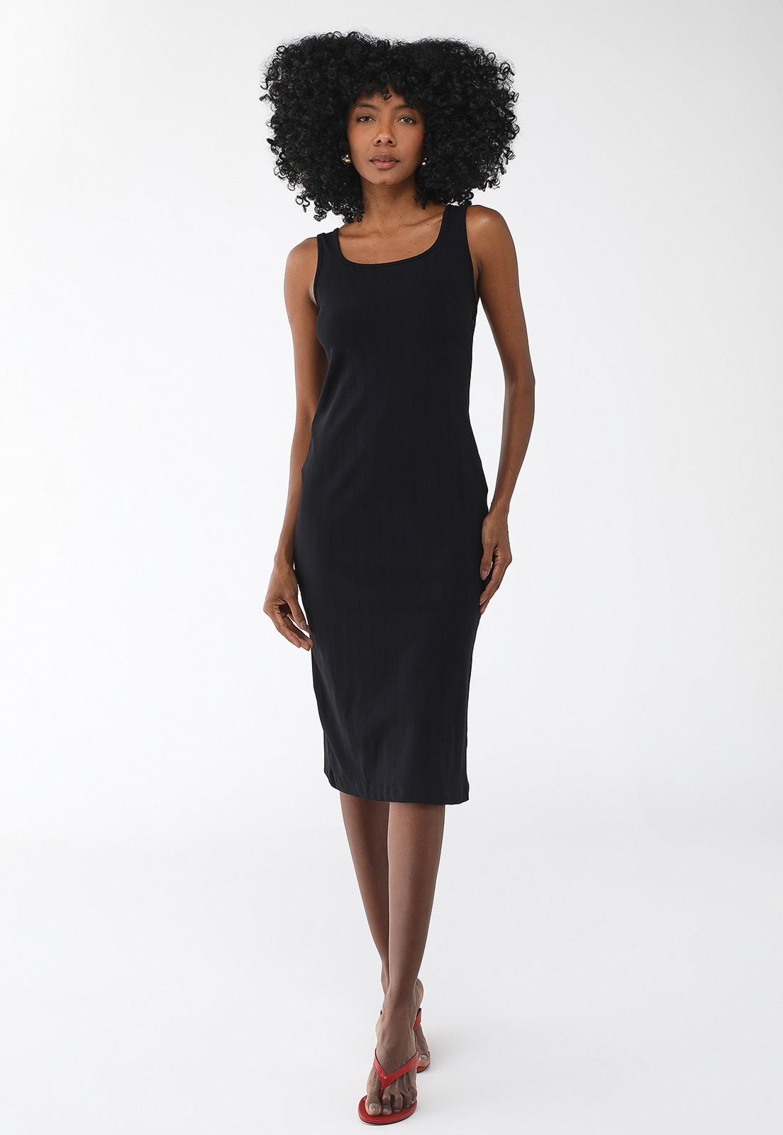 Imagem principal Vestido Canelado Forum Midi de Alça Forum preto