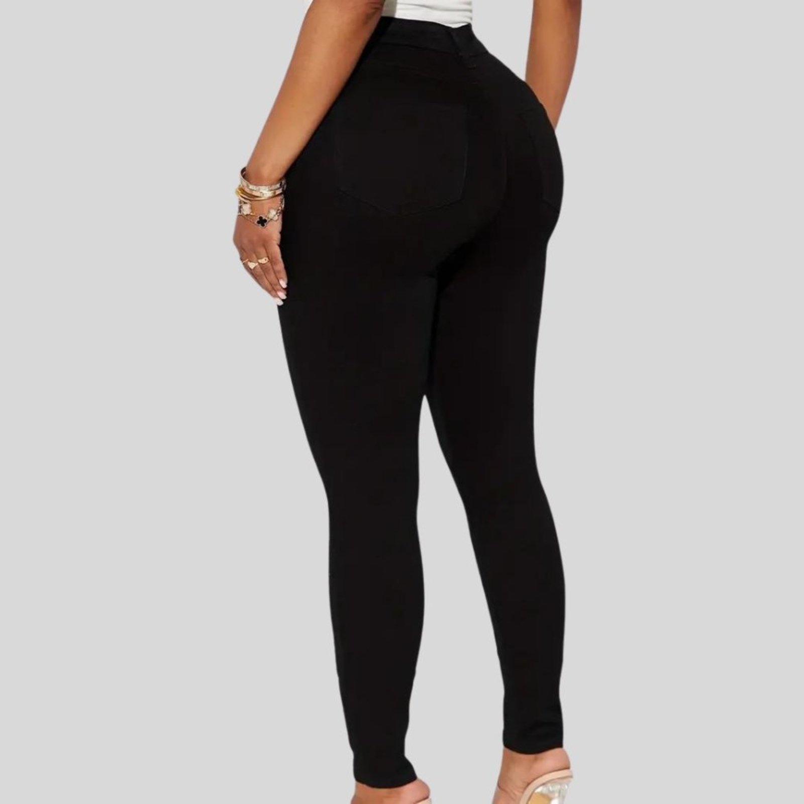 Imagem principal Calça Jeans Feminina Tex Jeans Plus Size Skinny com Elastano e Cintura Alta Preta TEX JEANS preto