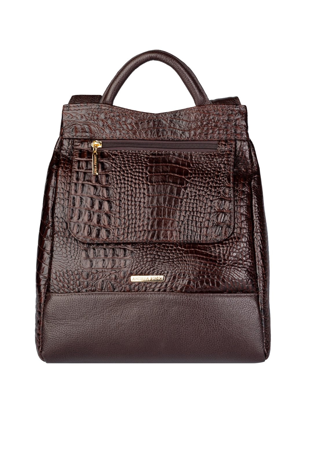 Imagem principal Mochila Andrea Vinci Pequena Antifurto Couro Croco Susan - Café Andrea Vinci vermelho