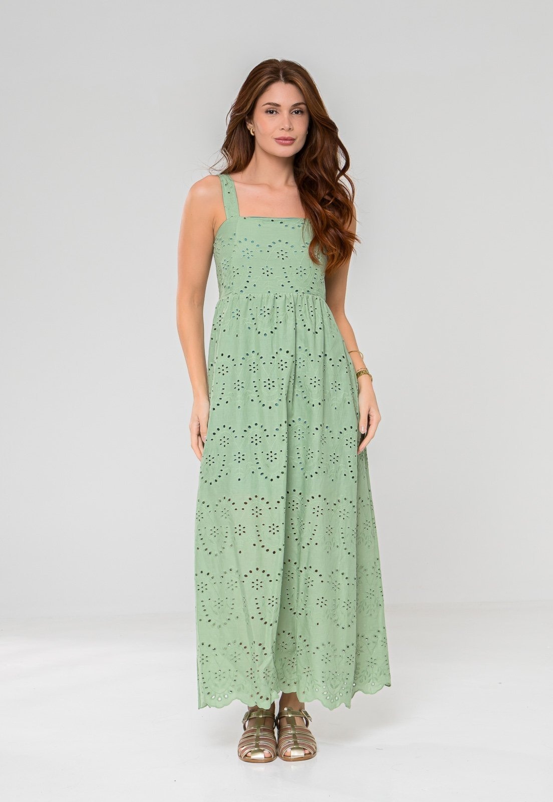 Imagem principal Vestido Aura Tuane Laise Bordado Luzente Aura verde