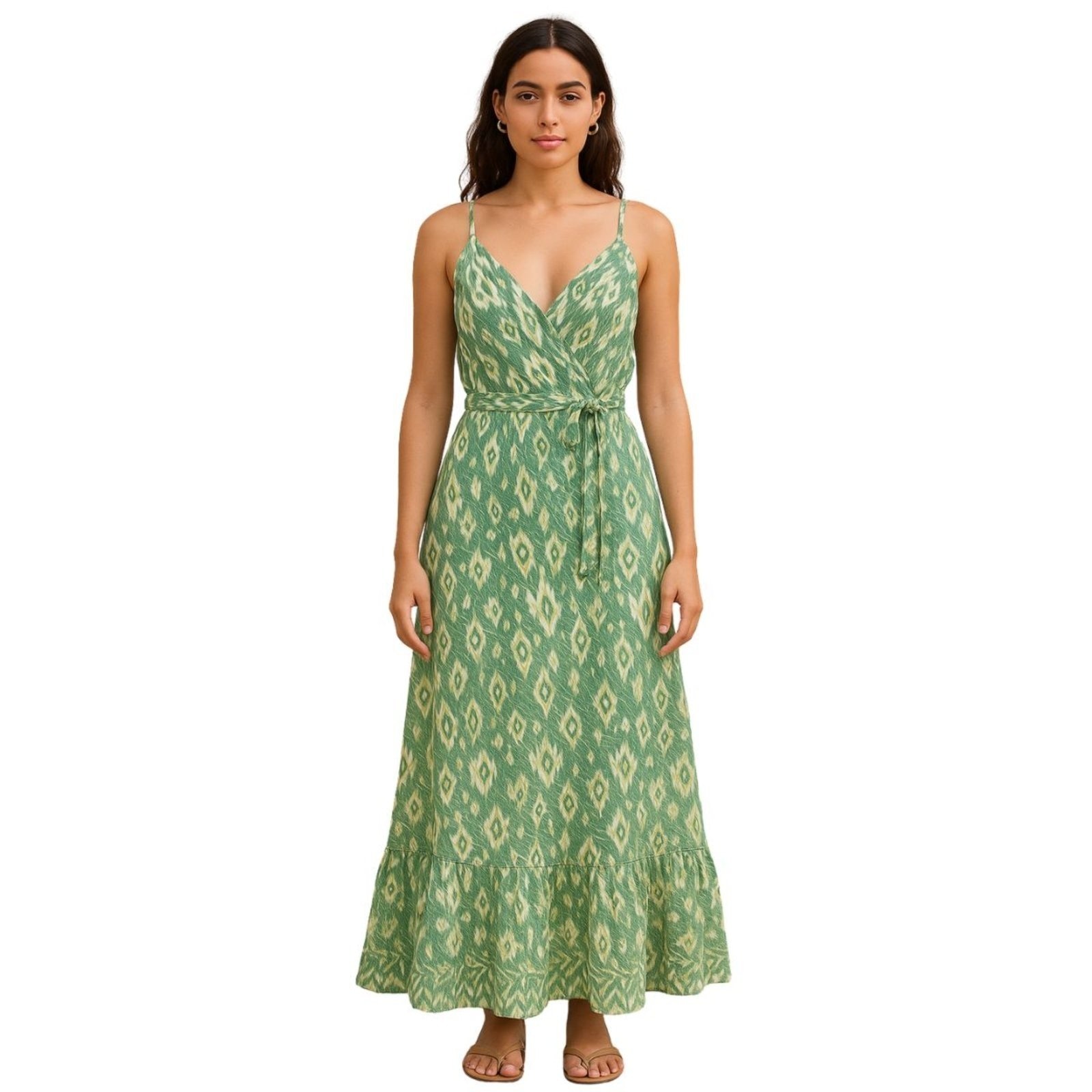 Imagem principal Vestido Indiano Vih Triny Estampado Leve e Fresco Vih Triny verde