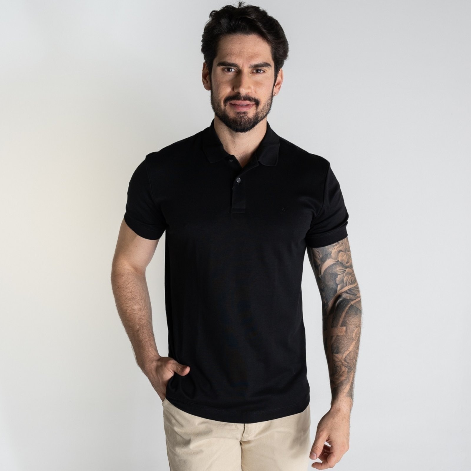 Imagem principal Camisa Polo Aramis Interlock Algodão Pima Preta Aramis preto