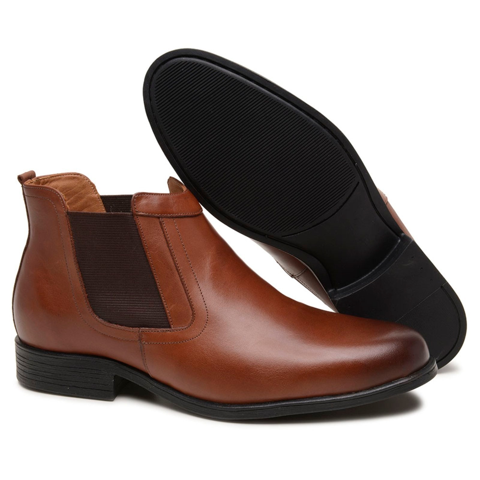 Imagem principal Bota Masculina Chelsea Veritimo Social Casual Botina Couro Com Elástico Clássica Conforto Veritimo marrom