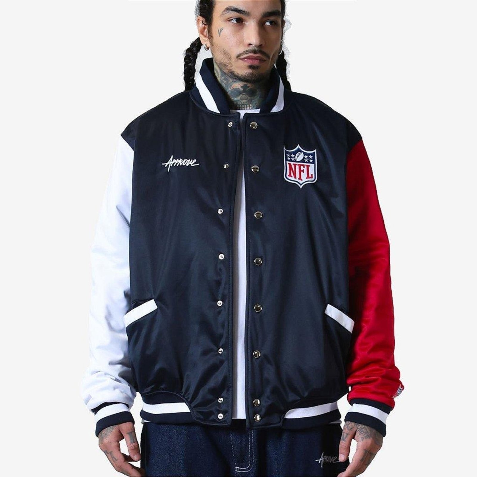 Imagem principal Jaqueta College Approve x NFL II Logo Liga e Vermelha Approve azul