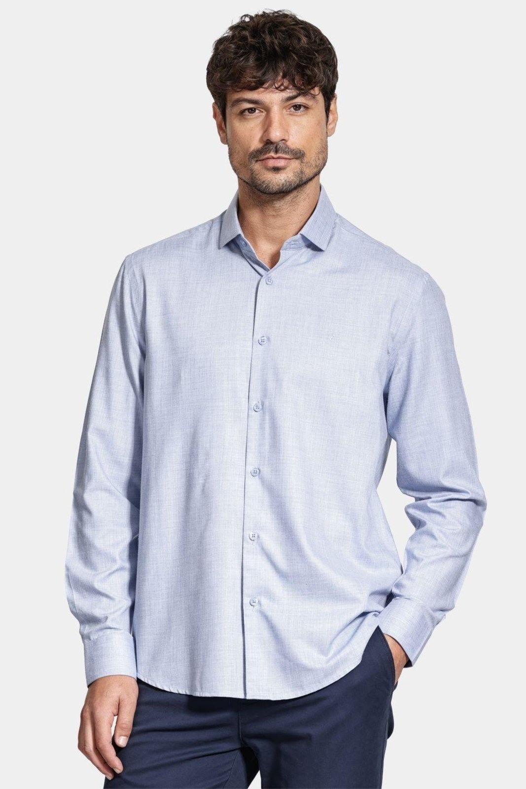 Imagem principal Camisa Aramis Manga Longa Regular Melange Escuro Aramis azul