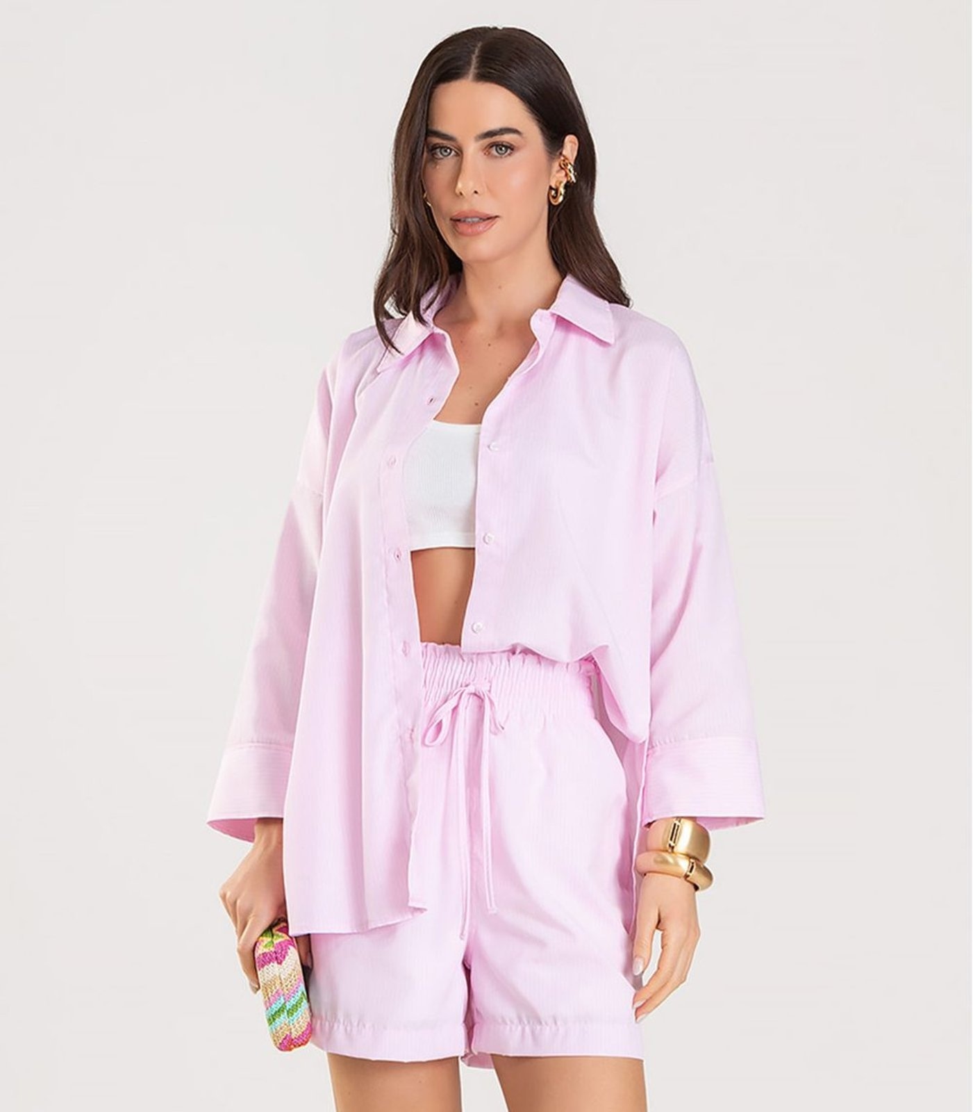 Imagem principal Shorts Feminino Listrado Dianna Dianna rosa