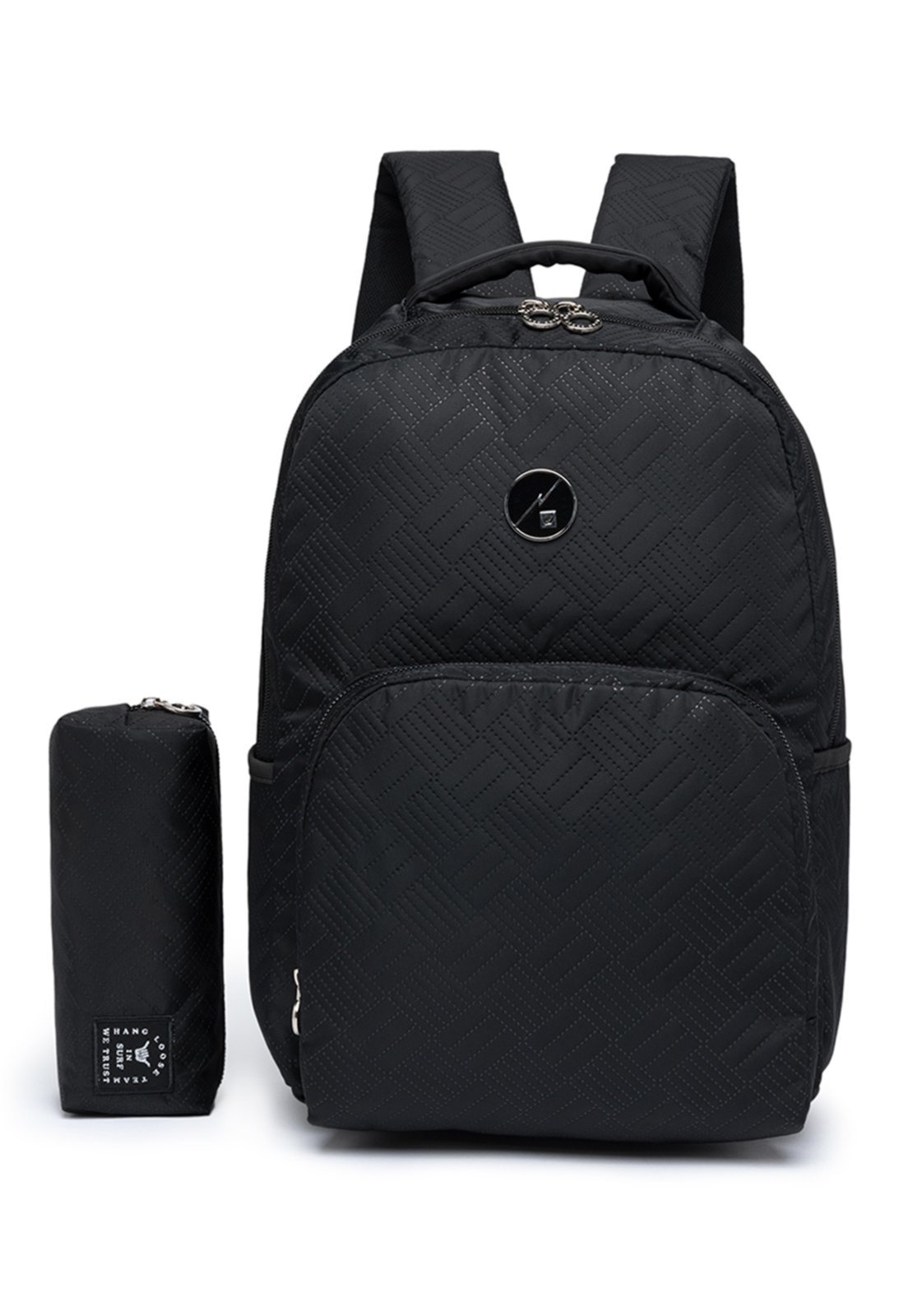 Imagem principal Mochila Hang Loose Masculina Escolar + Estojo Reforçada Espaçosa Notebook Hang Loose preto