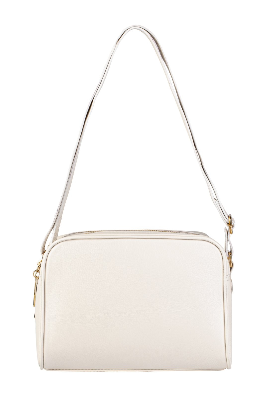 Imagem principal Bolsa quadrada de couro liso Daiana - Marfim Andrea Vinci vermelho