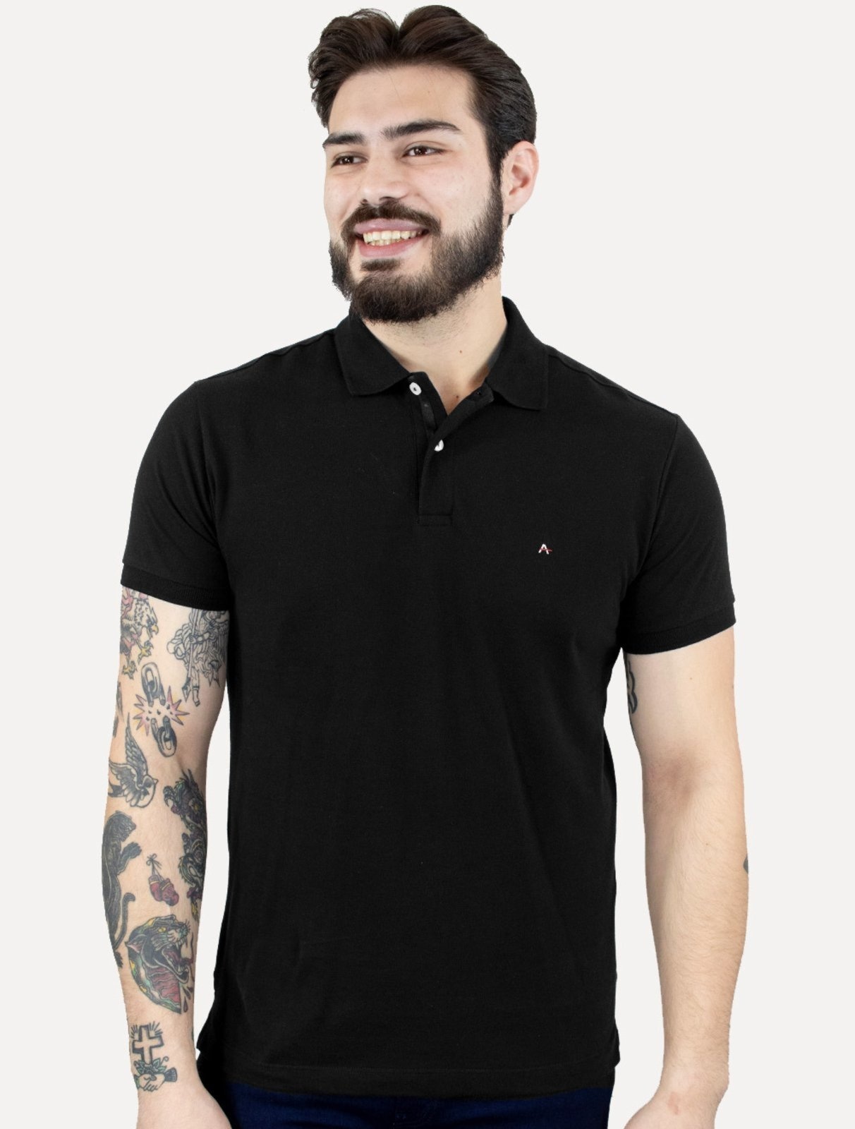 Imagem principal Polo Aramis Masculina Piquet Inner Detail Dark Preta Aramis azul marinho