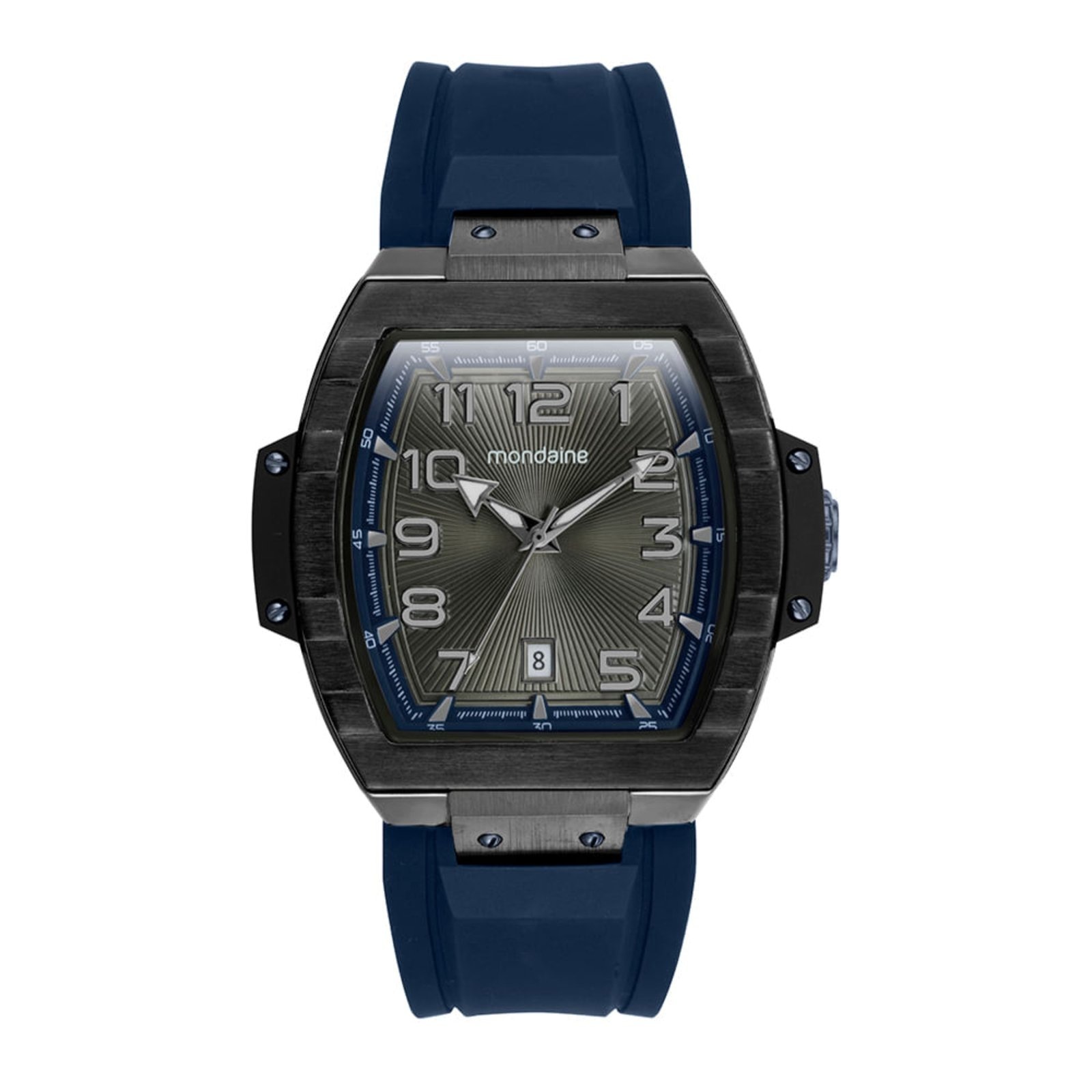 Imagem principal Relógio Masculino Caixa Formato Barril Calendário Mondaine azul