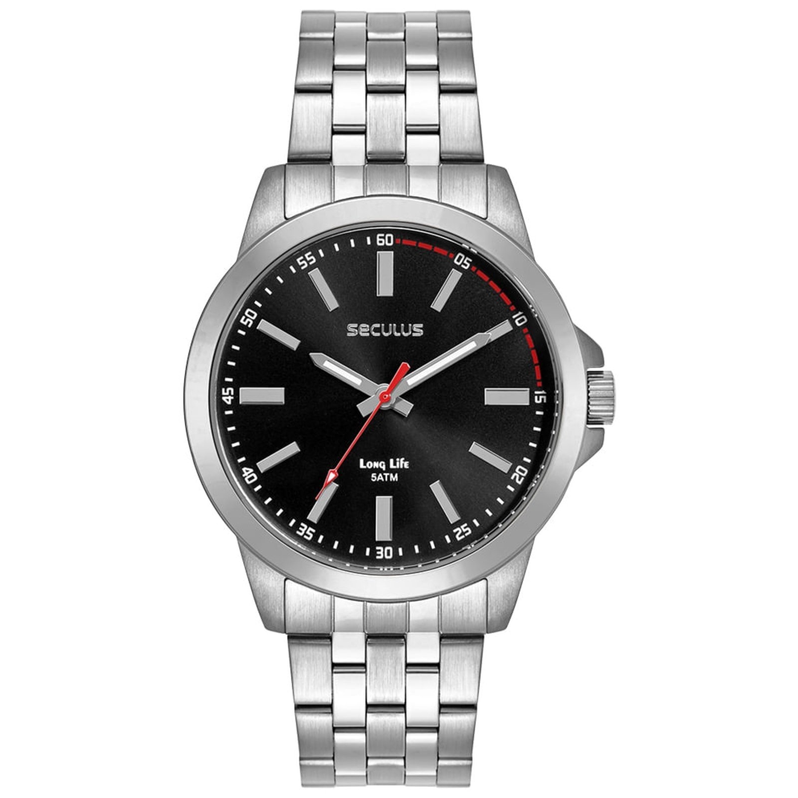 Imagem principal Relógio Masculino Seculus Analógico Mostrador Preto Seculus prata
