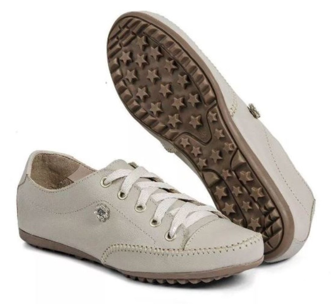 Imagem principal Sapatênis Feminino Confort De Couro Cor com Broche ROMEU E JULIETA SHOES bege