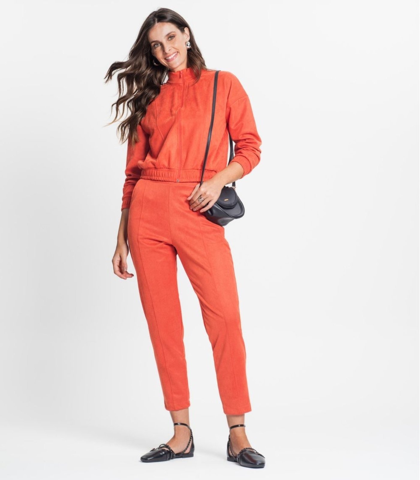 Imagem principal Calça Feminina Em Suede Sarjado Rovitex Rovitex laranja