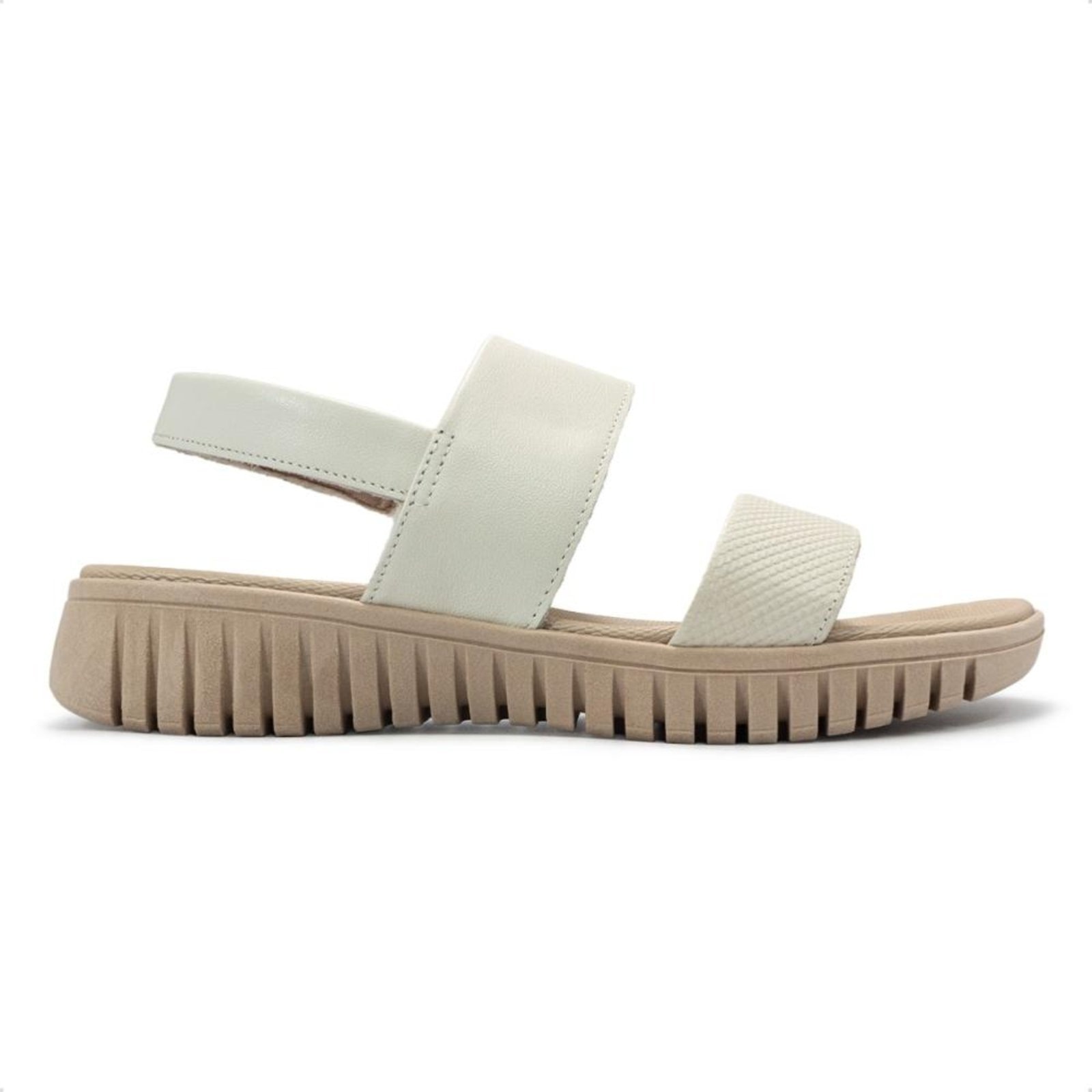 Imagem principal Sandália Usaflex Feminina Plataforma Couro Casual UC21004 Off-white Usaflex off-white white