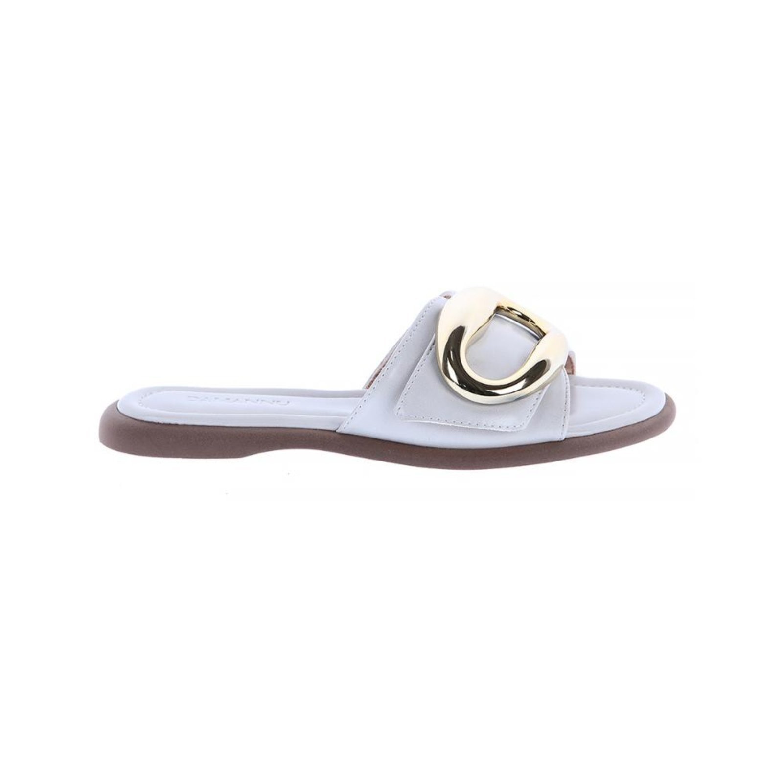 Imagem principal Niky - Rasteira Minimalista Aplique Dourado Orgânico Off-white Damannu Shoes off-white white