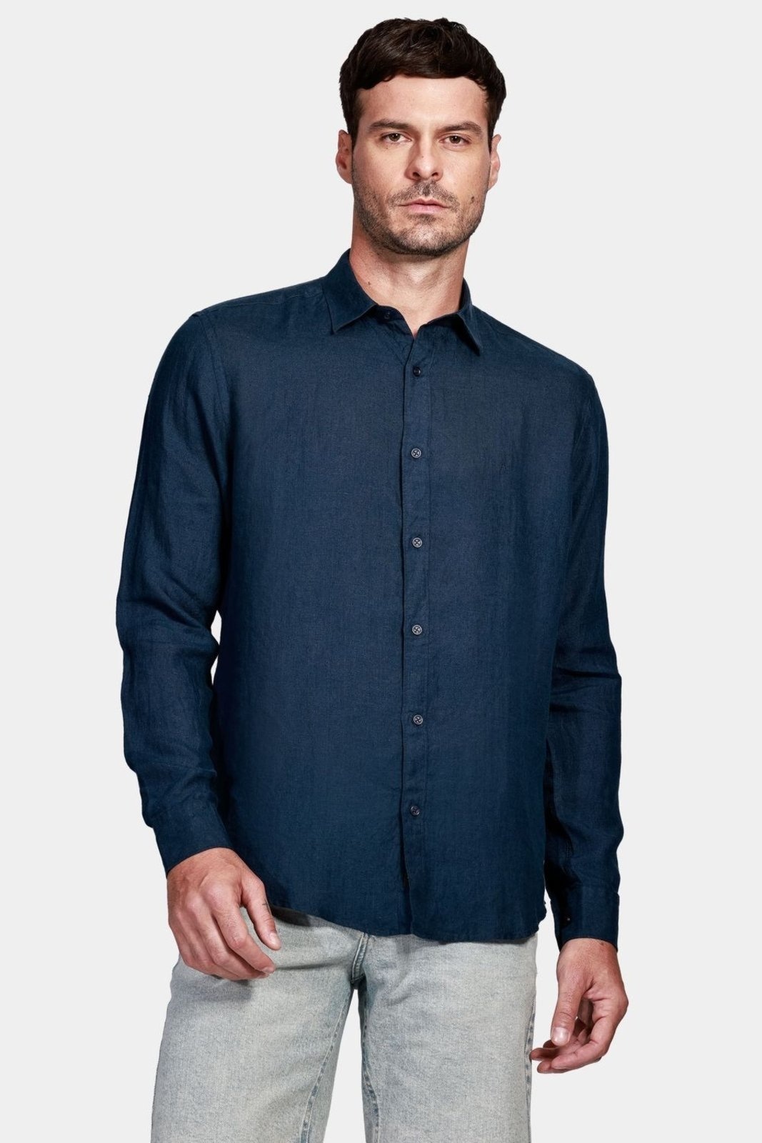 Imagem principal Camisa Aramis Aramis Manga Longa Slim Linho Irlandês Marinho Aramis incolor